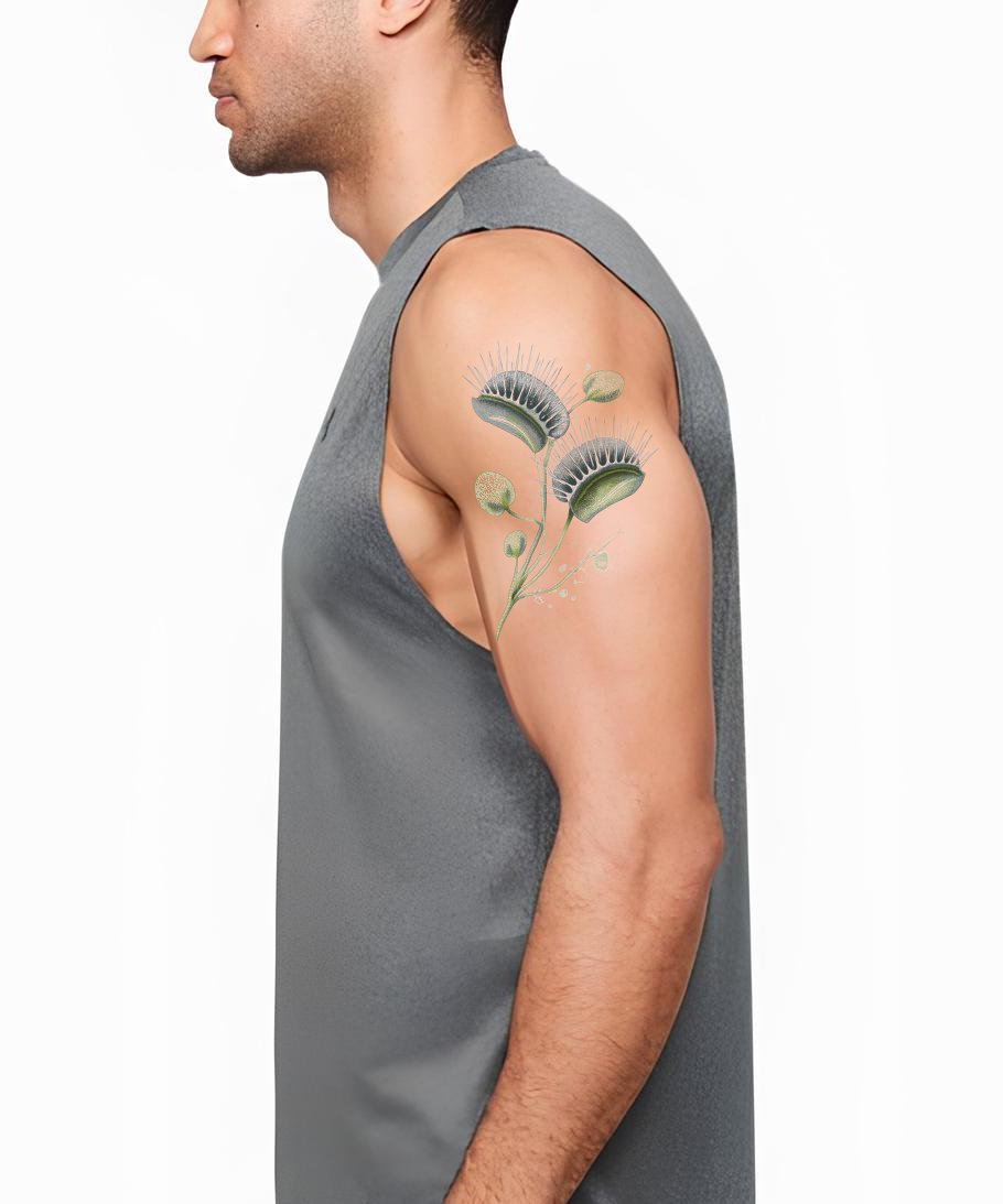 Blue Flytrap Spray Tattoo Design