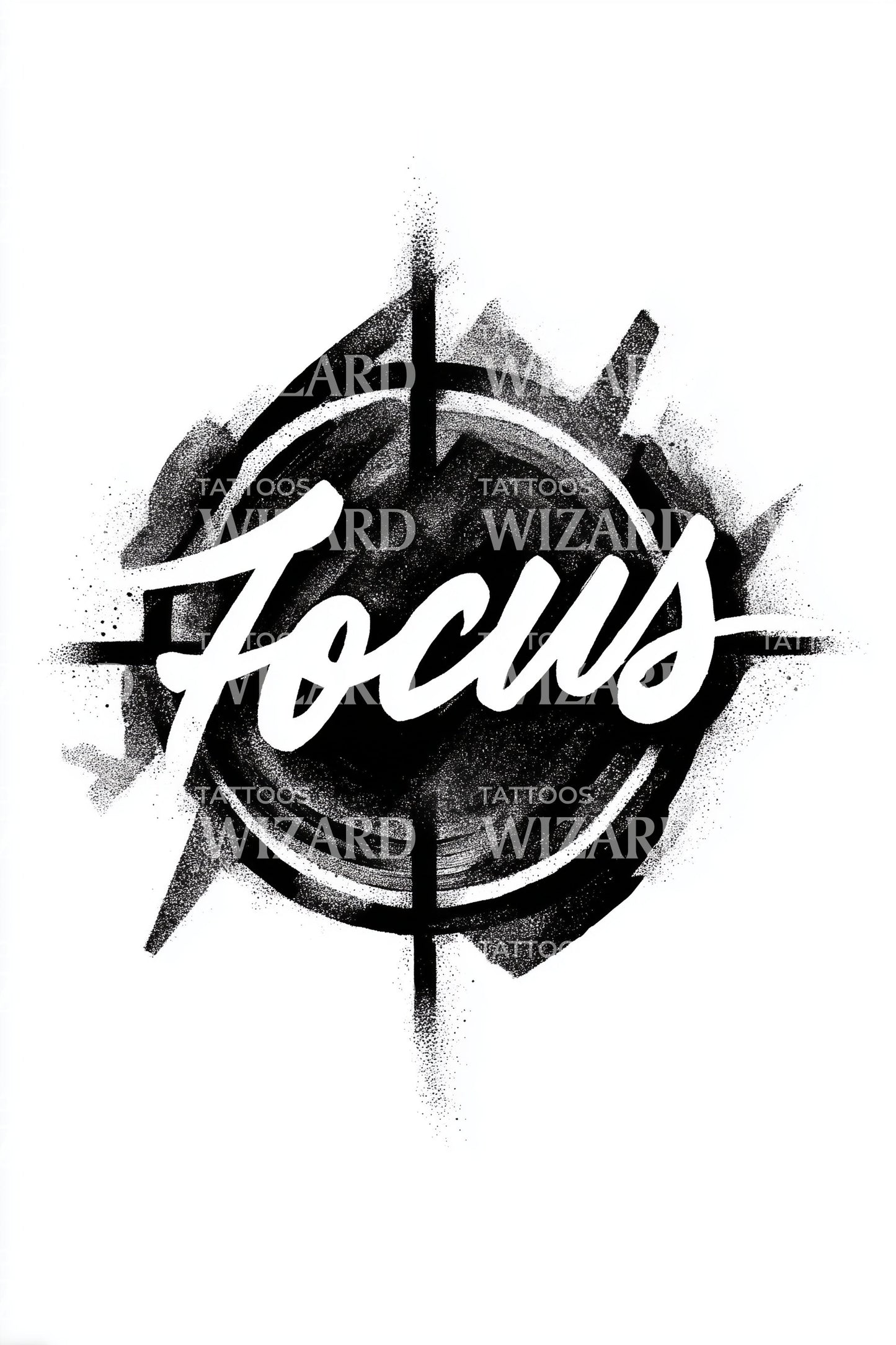 Focus Crosshair Brush Tattoo Design