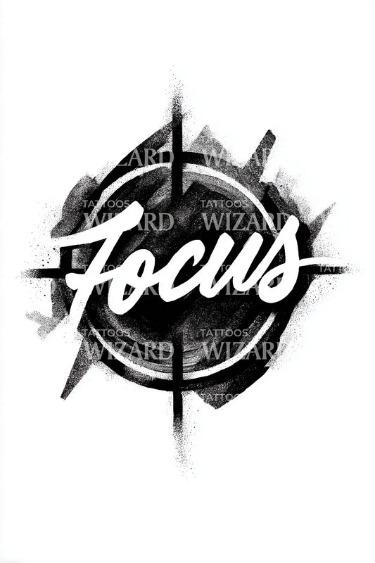 Focus Crosshair Brush Tattoo Design