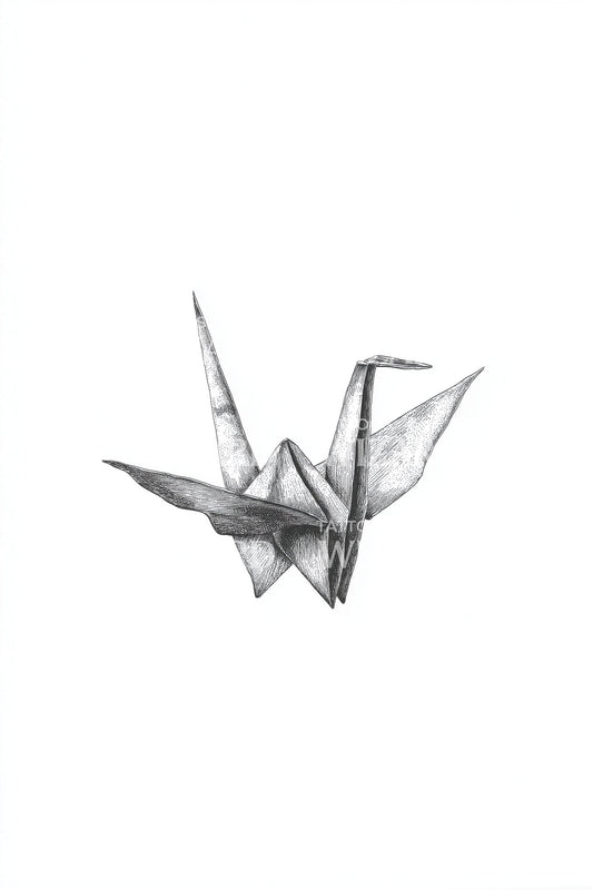 Folded Paper Crane Tattoo Idea