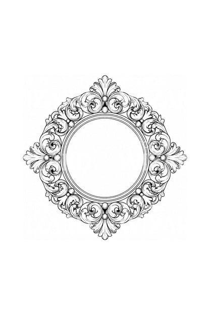 Foliate Carved Oculus Ring Tattoo Design