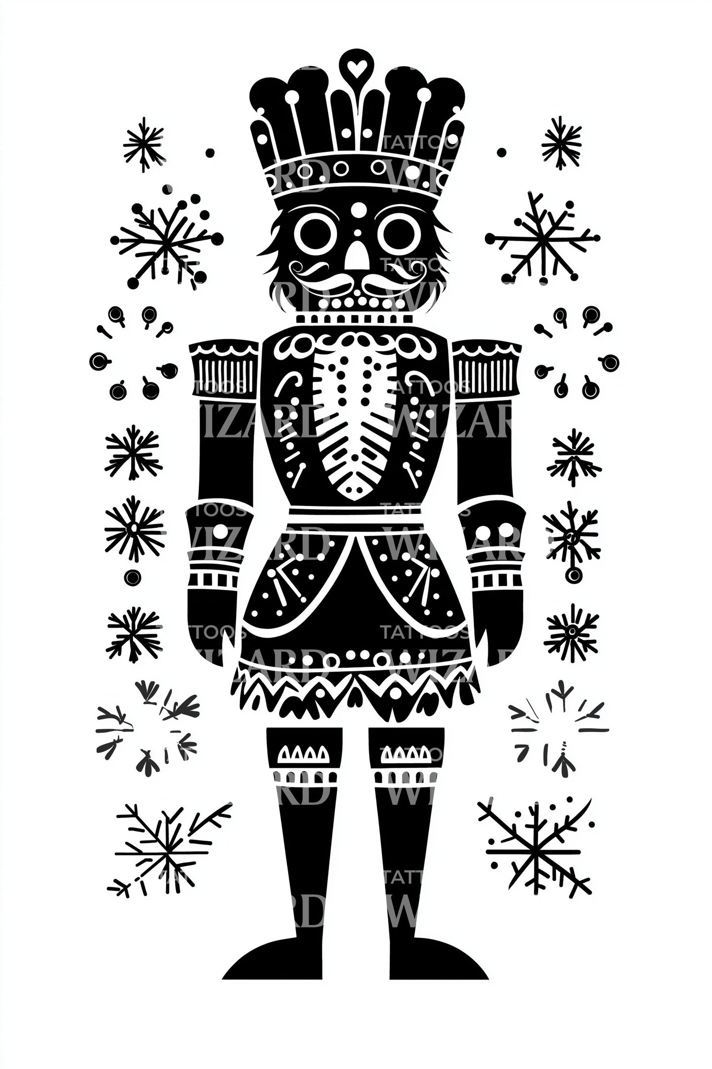 Folk Nutcracker Soldier Tattoo Design