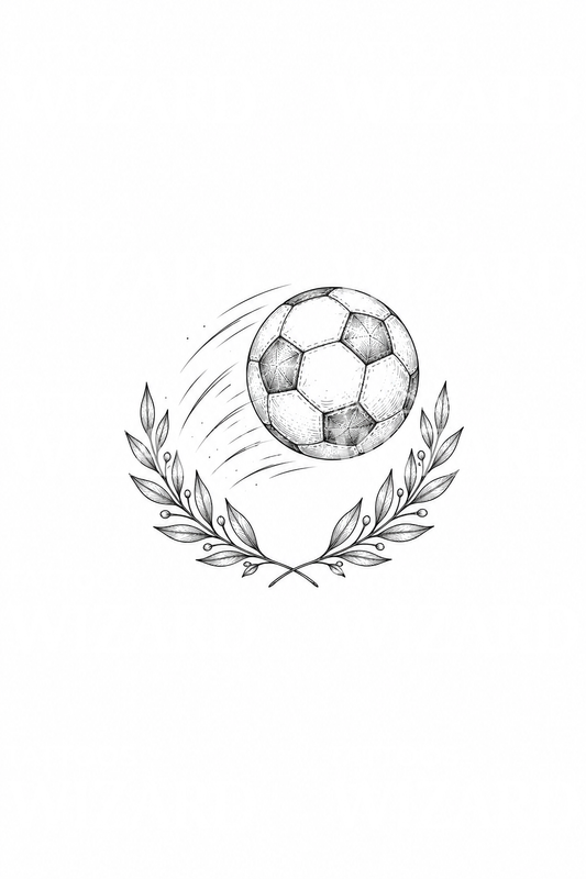 Tattoo-idee voetbal met lauwerkrans