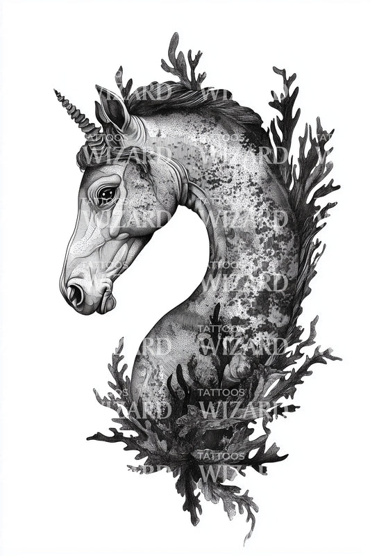 Forest Horse Portrait Tattoo Design