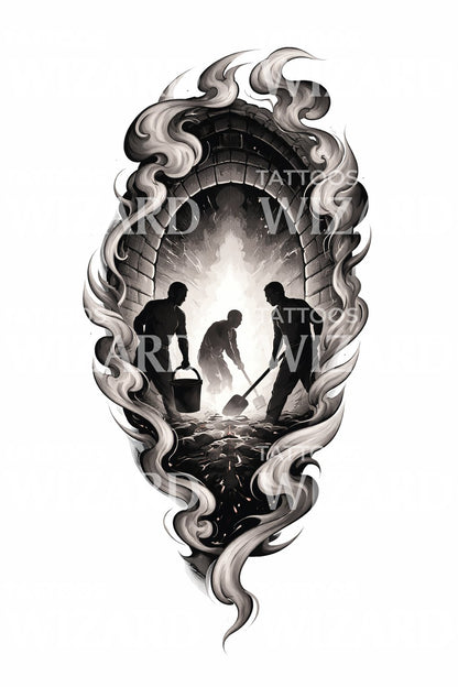 Forge Workers Flame Tattoo Design