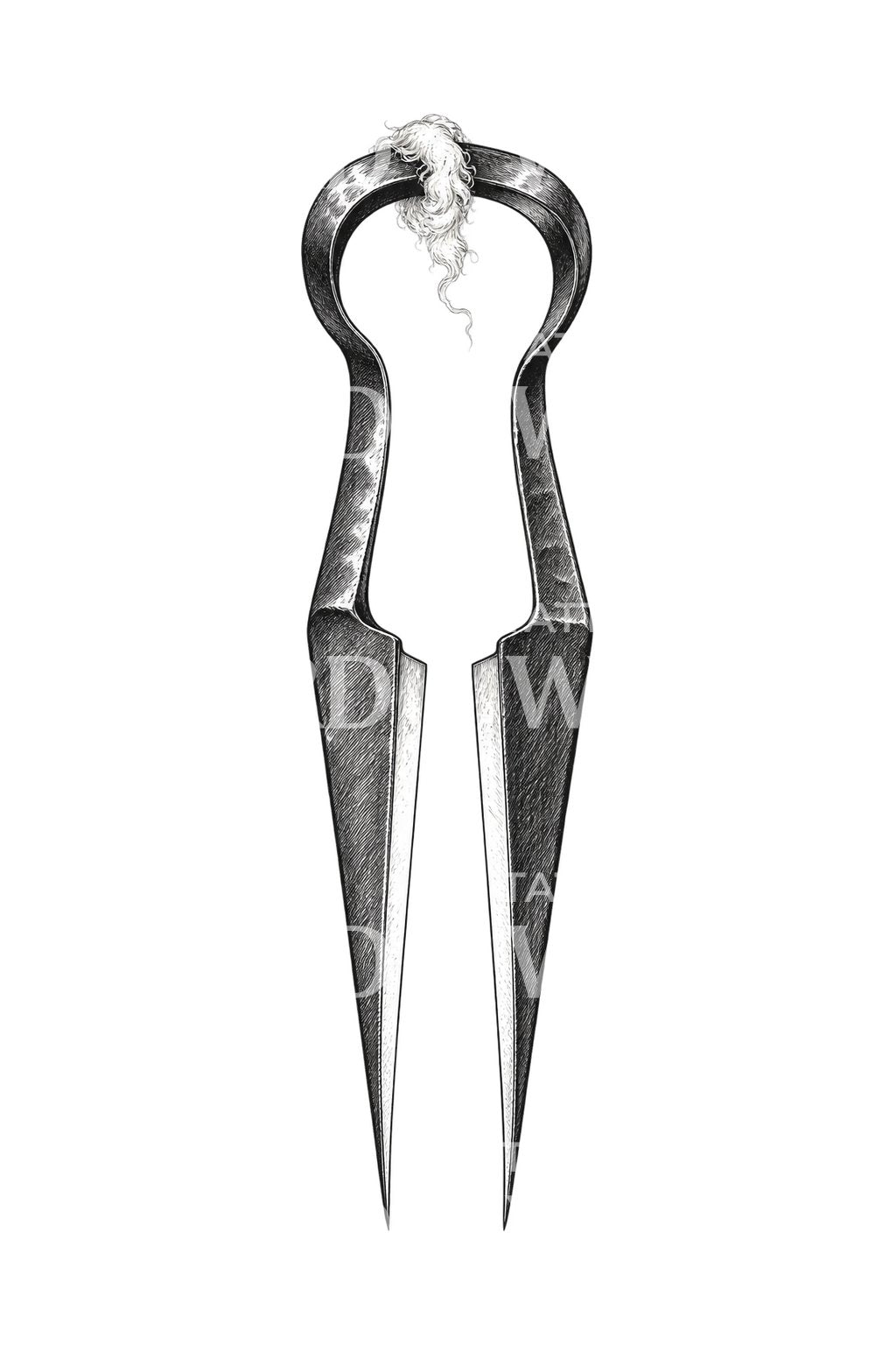 Forged Sheep Shears Tattoo Design