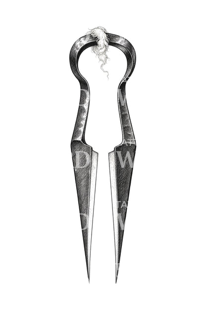 Forged Sheep Shears Tattoo Design