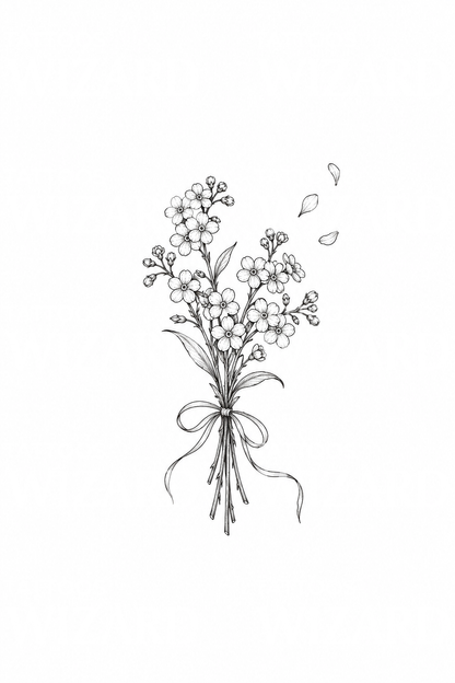 Forget Me Not Bundle Remembrance Tattoo Idea