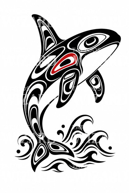Formline Orca Whale Tattoo Design