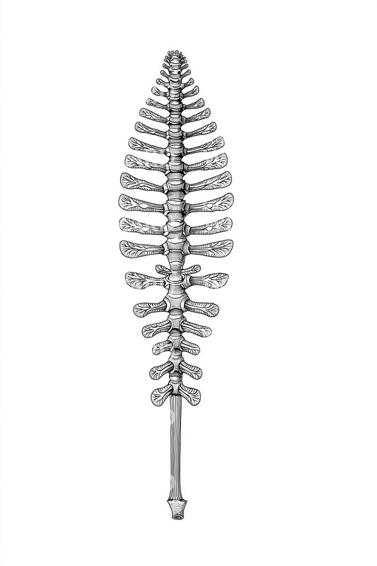 Fossil Fern Spine Tattoo Design