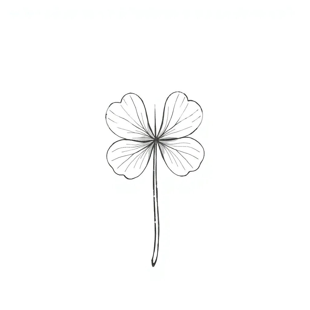 Four Leaf Clover Tattoo Design
