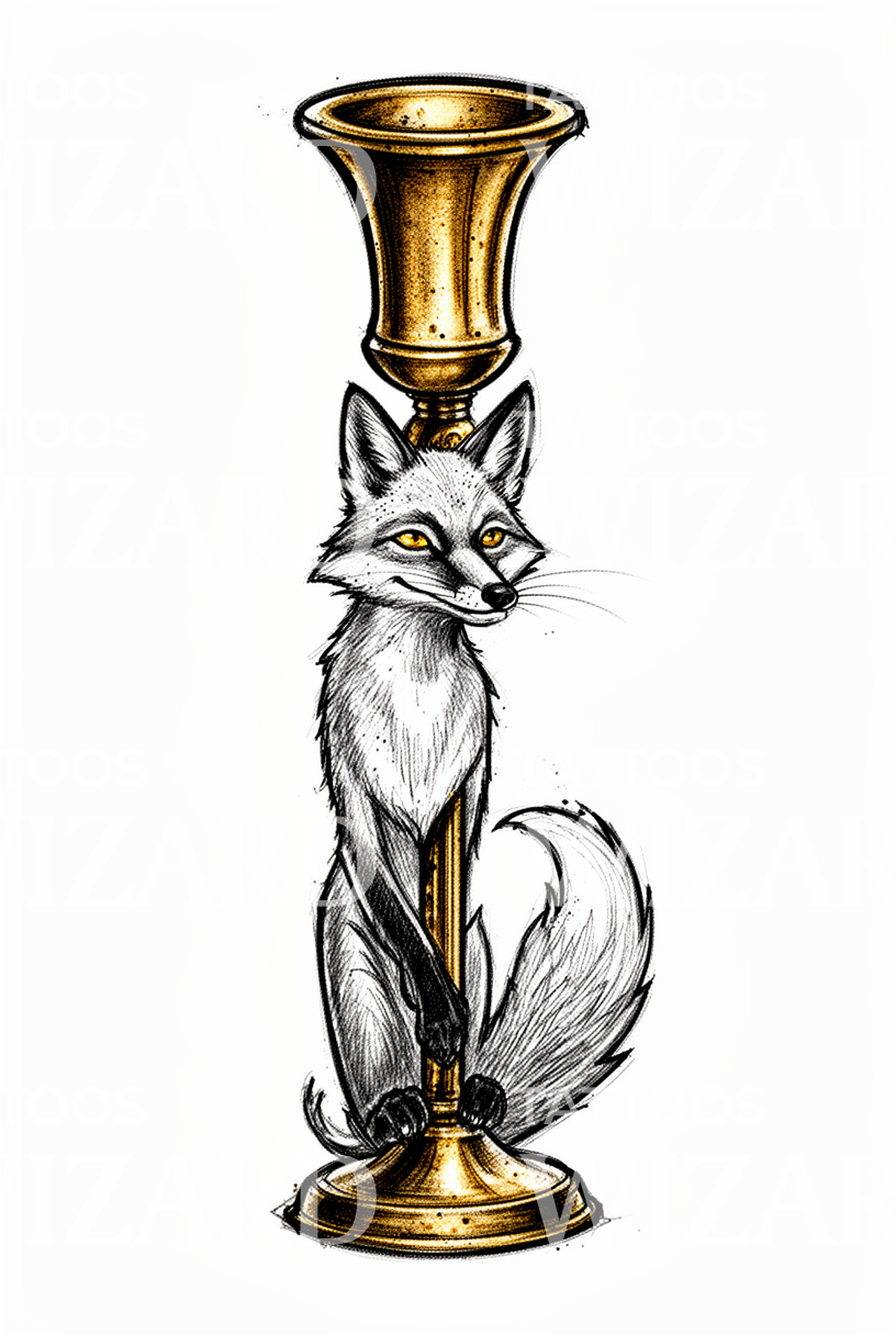 Fox Candlestick Tattoo Design – Tattoos Wizard Designs