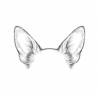 Fox Ears Outline Tattoo Design