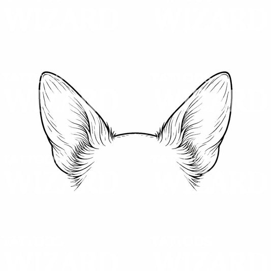 Fox Ears Outline Tattoo Design