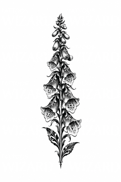 Illustration blackwork de digitale