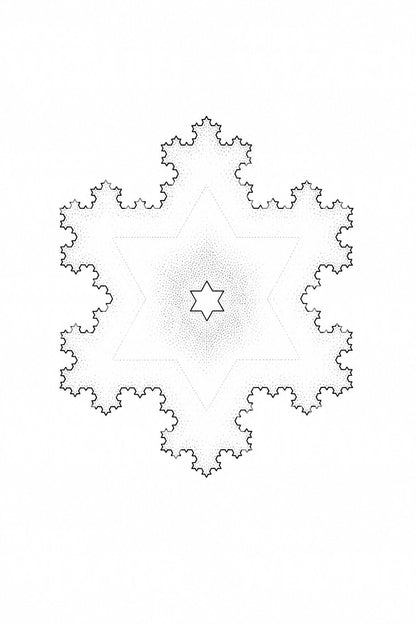 Ilustrace tetování fraktální geometrie sněhové vločky