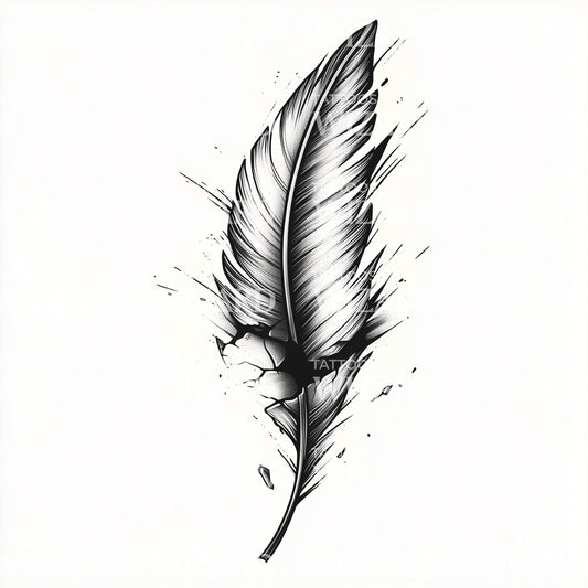 Fragile Feather Tattoo Illustration