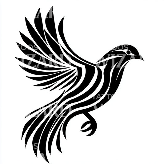 Freedom Dove Silhouette Tattoo Design