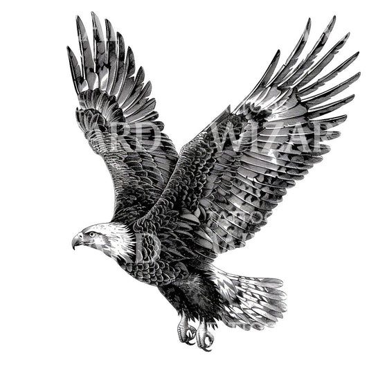 Conception de tatouage à l'encre d'aigle de la liberté