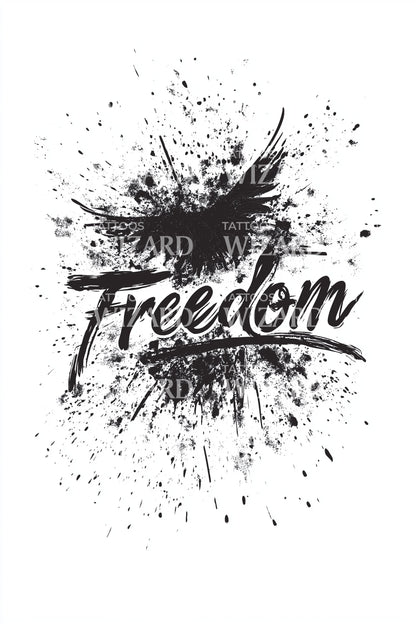 Freedom Ink Splash Tattoo Design