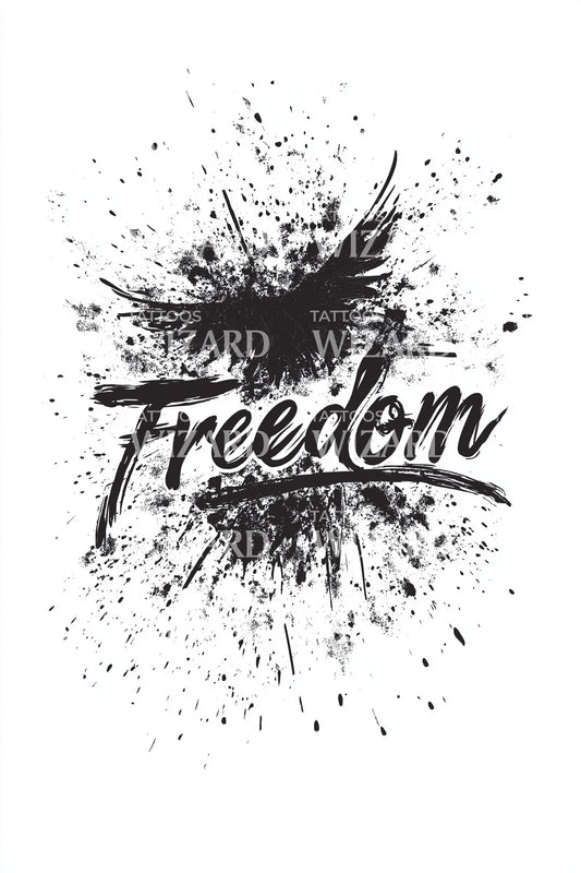 Freedom Ink Splash Tattoo Design