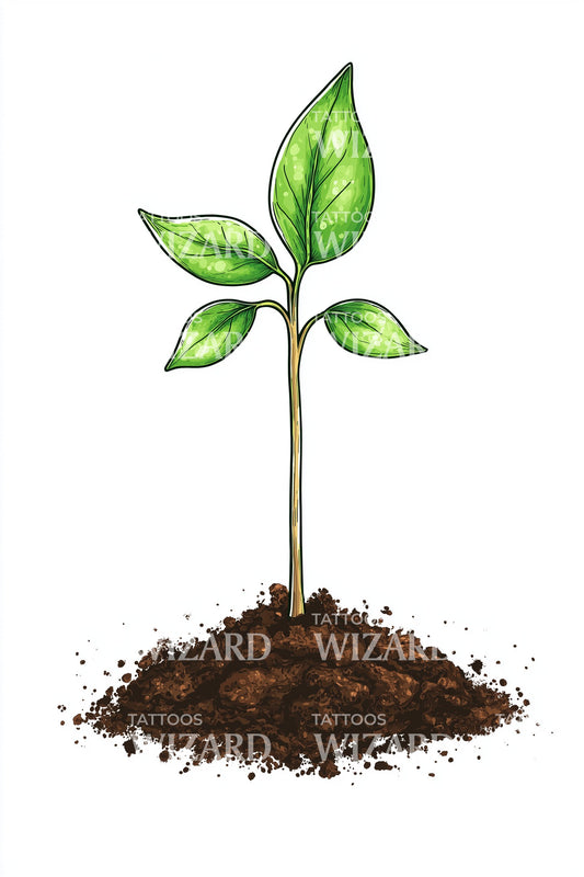 Fresh Seedling Sprout Tattoo Design