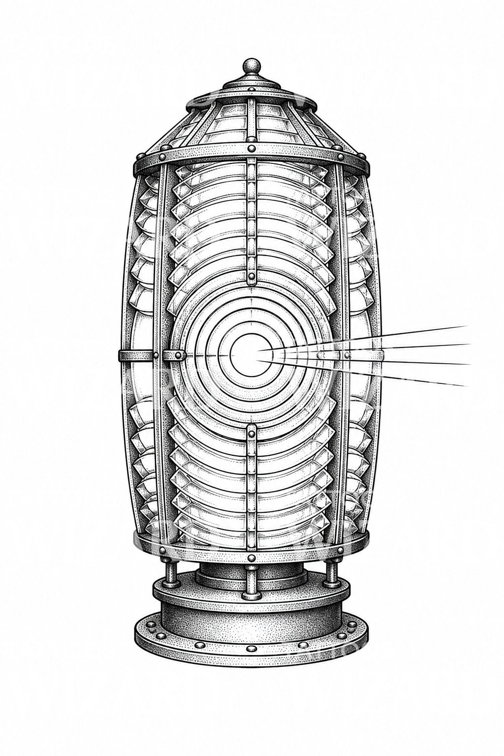 Fresnel Lighthouse Lens Tattoo Design