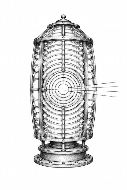 Fresnel Lighthouse Lens Tattoo Design