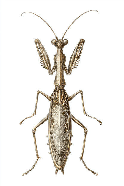 Front View Mantis Tattoo Design