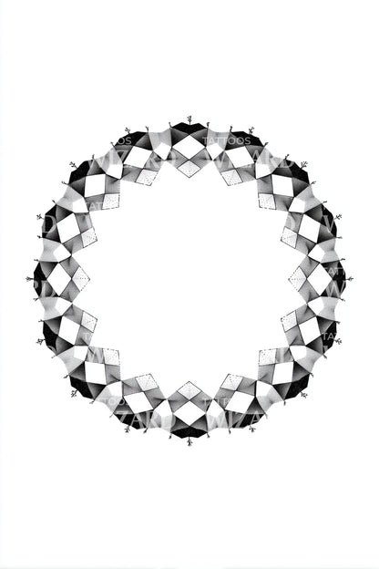 Frosted Gem Wreath Tattoo Illustration