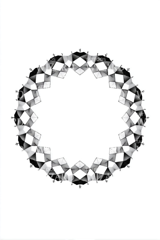 Frosted Gem Wreath Tattoo Illustration