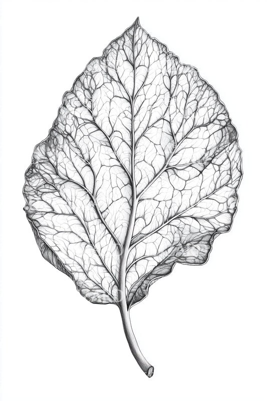 Frosted Vein Leaf Tattoo Idea