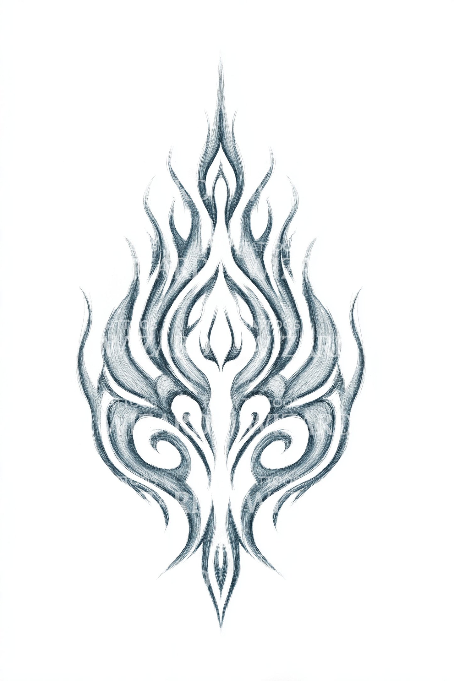 Frostfire Sacred Flame Tattoo Design