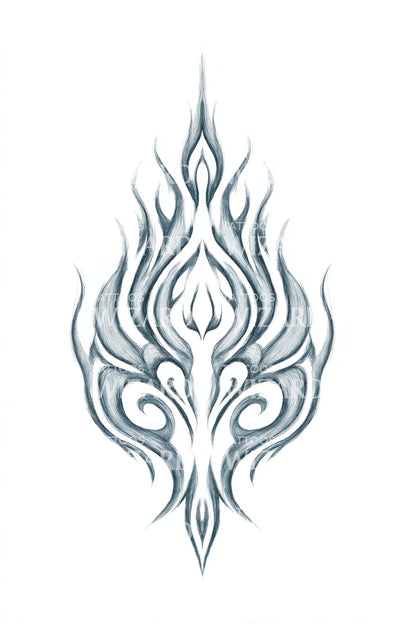 Frostfire Sacred Flame Tattoo Design