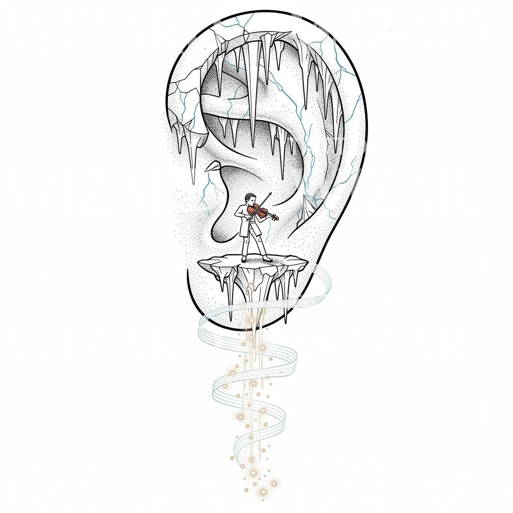 Frozen Ear Music Tattoo Design