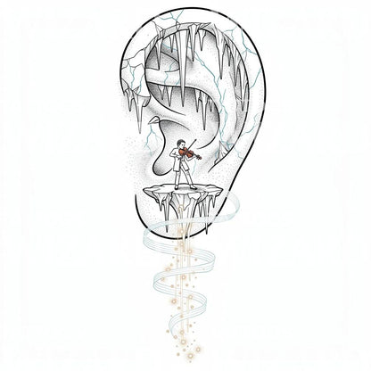 Frozen Ear Music Tattoo Design