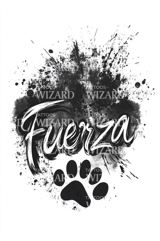 Fuerza Paw Print Tattoo Design