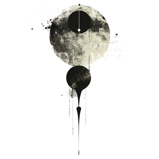 Full Moon Dark Moon Tattoo Design