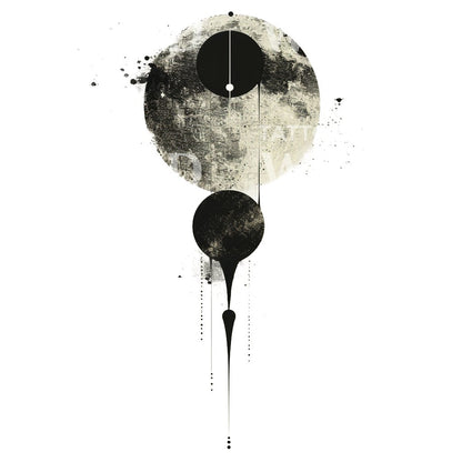 Full Moon Dark Moon Tattoo Design