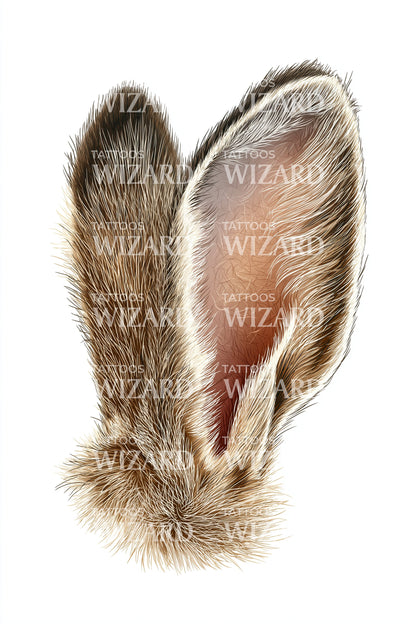 Furry Rabbit Ear Tattoo Idea