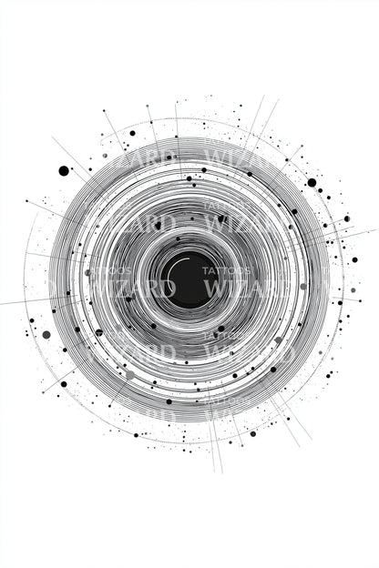 Futuristic Tech Ring Tattoo Illustration
