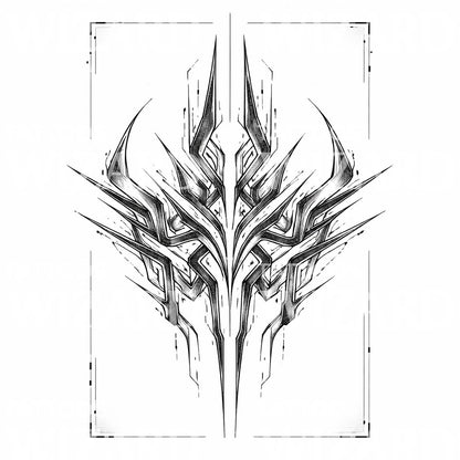 Futuristic Tribal Sigil Tattoo Design