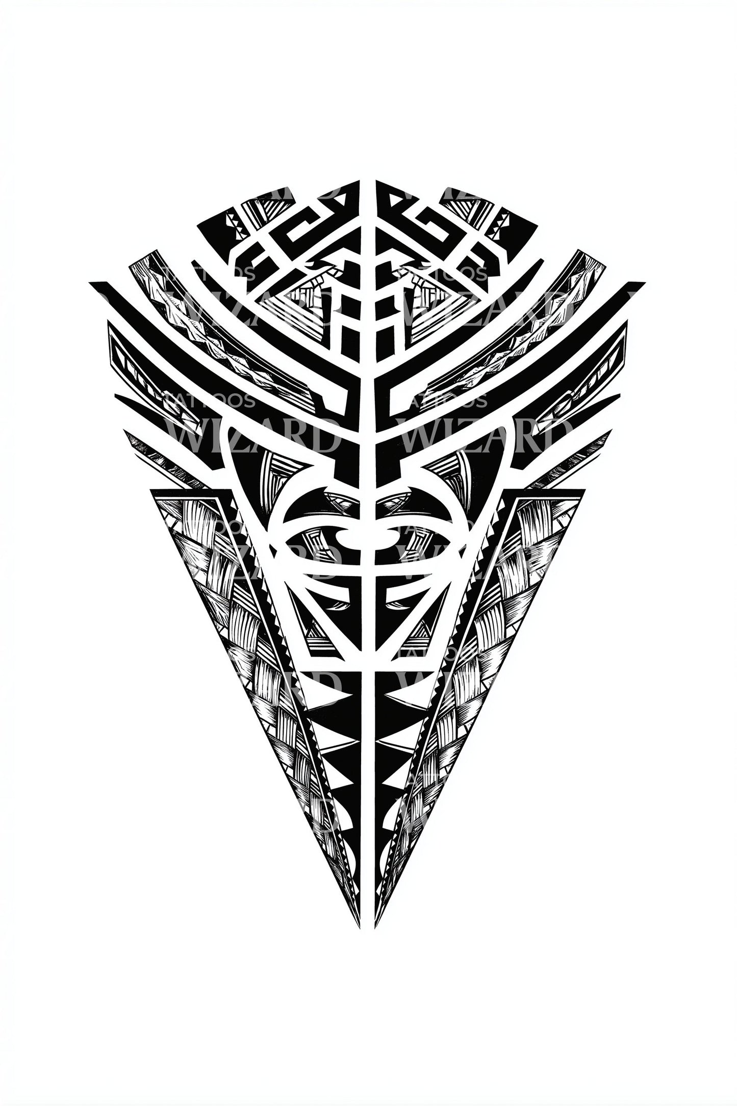 Futuristic Tribal Spear Tattoo Design