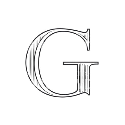 Letter G Upper Case Tattoo Design