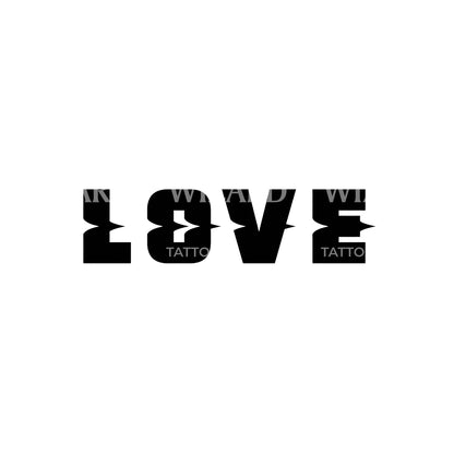 Love Funky Lettering Tattoo Design