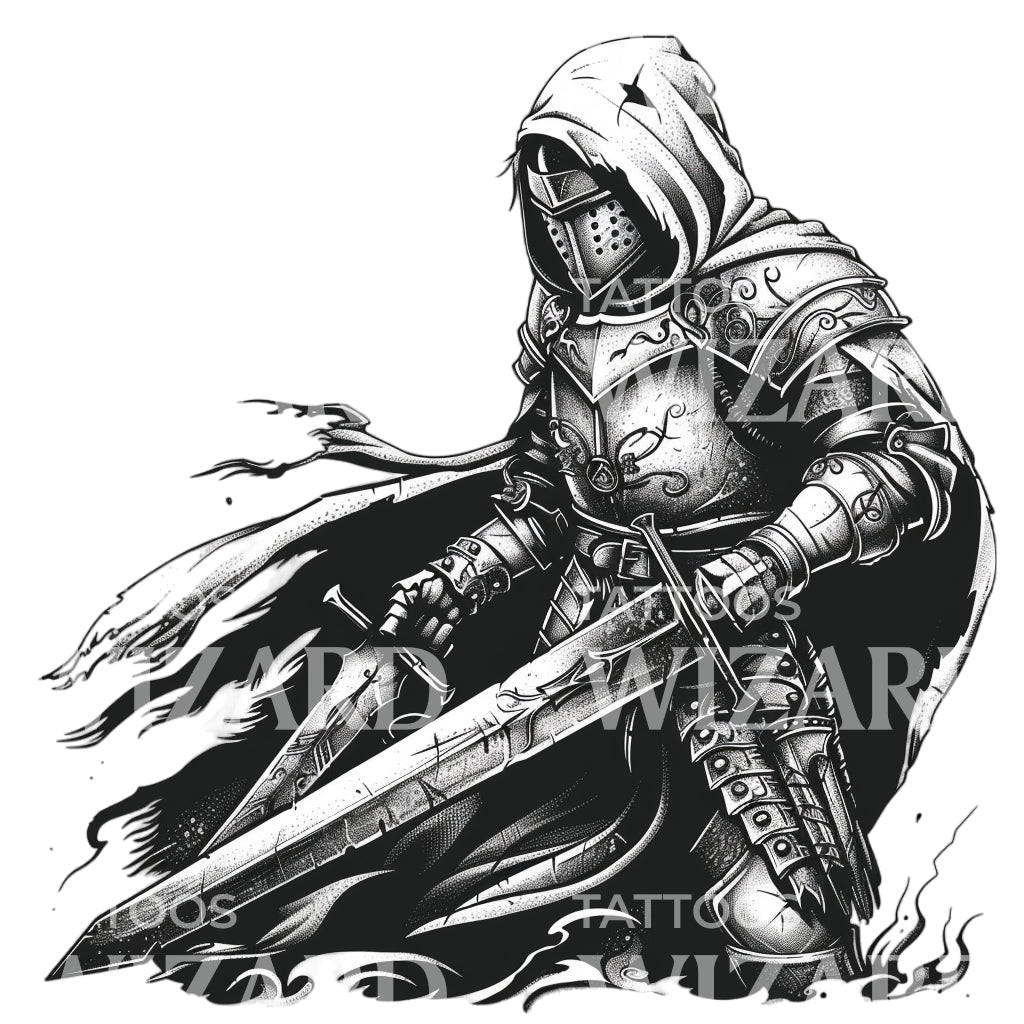 Dark Knight Medieval Armor Tattoo Design