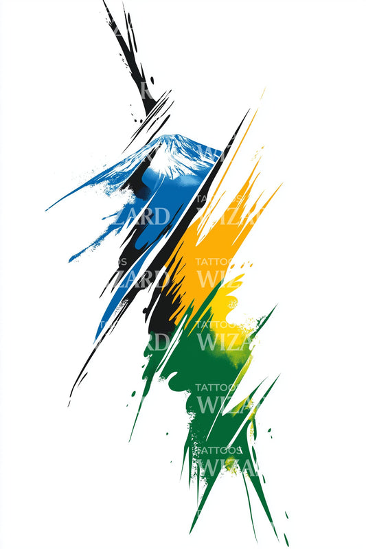Gabon Splash Streak Tatoeage Ontwerp