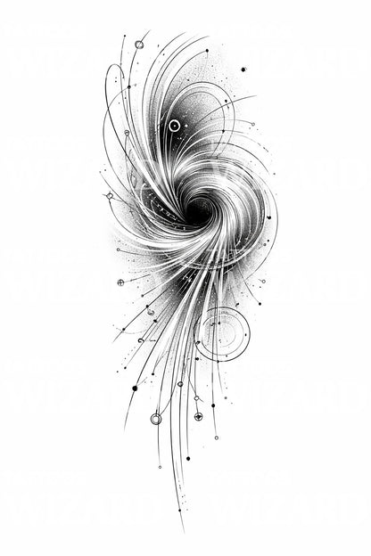Galactic Vortex Tattoo Design