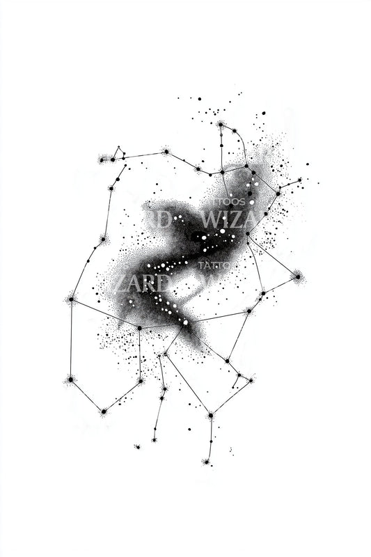 Design tetování galaxie souhvězdí splash