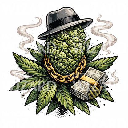 Gangster Bud Tattoo Illustration